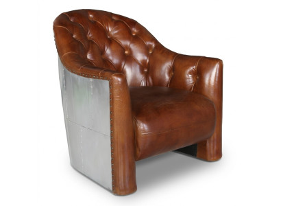 Aviator Chesterfield Vintage ādas krēsla dīvānkrēsls Kokteilsēdeklis vintage