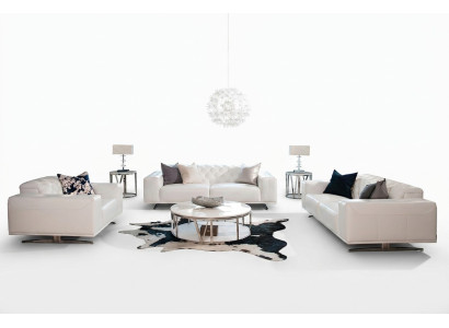 Chesterfield Dīvāngarnitūra Dīvāns Sofa Polster Setā Āda 3+2+1 Sēdētājs ādas dīvāns