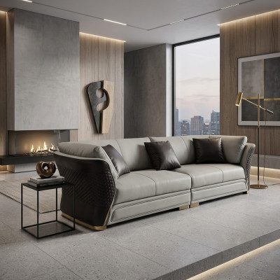 Dīvāns Polster Design Sofa Moderns 4-vietīgā dīvāns Dzīvojamā Istaba Dekoratīvās Mēbeles