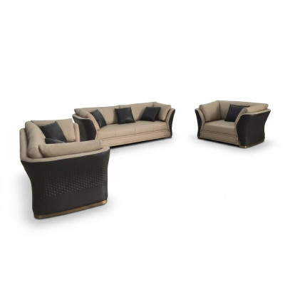 Krēsla dizains Dīvāns Sofa Relax Lounge Āda Televīzija Luksus Clubs Pārklājums