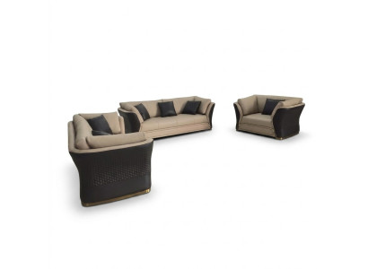 Krēsla dizains Dīvāns Sofa Relax Lounge Āda Televīzija Luksus Clubs Pārklājums