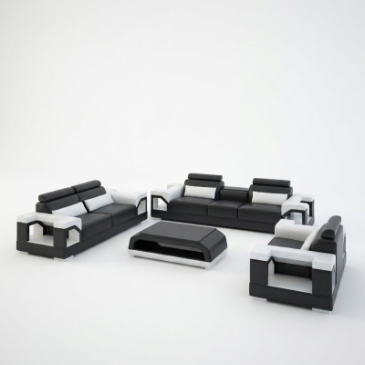 Ādas dīvāns Dīvāns Sofas komplekts 321 Komplekts Moderns dizains Dīvāns ar usb pieslēgvieta un 1 sēdvietu dīvāns