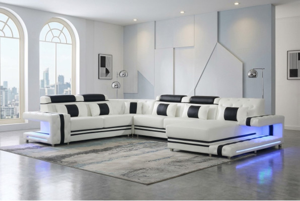 Ecksofa Sofa U Form Couch Polster Designer Leder Big Ledersofa Wohnlandschaft Stūra dīvāns Dīvāns U formas Dīvāns Polster Dizainera Ādas Lielais Ādas dīvāns Dzīvojamā zona