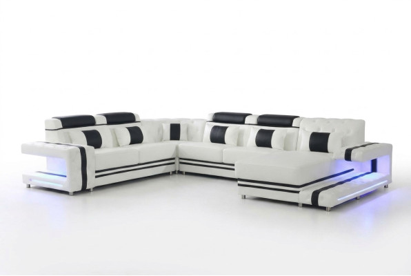 Ecksofa Sofa U Form Couch Polster Designer Leder Big Ledersofa Wohnlandschaft Stūra dīvāns Dīvāns U formas Dīvāns Polster Dizainera Ādas Lielais Ādas dīvāns Dzīvojamā zona
