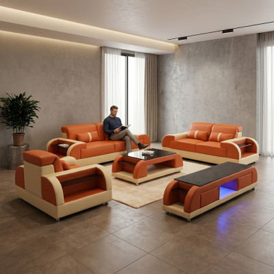 Sofas komplekts ar 3, 2 un 1 sēdvietām. Dizaina dīvāns, moderns, luksusa jauns.