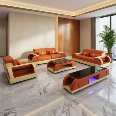 Sofas komplekts ar 3, 2 un 1 sēdvietām. Dizaina dīvāns, moderns, luksusa jauns.