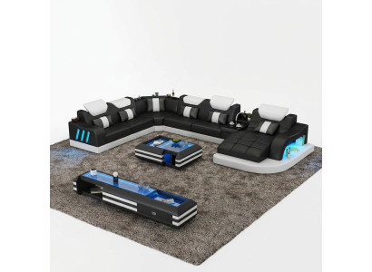 Stūra dīvāns īpašs dzīvojamo platību polsteris stūrgalma dīvāns dīvāns USB LED