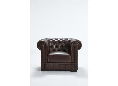 Chesterfield krēsla TV dīvāns 1-vietīgā dīvāns ādas pārklāts.