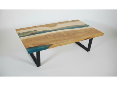 Dīvāna galds River Table epoksīda smilškoks masīvi galdi 120x70 upes galds reāla koka