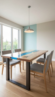 Ēdamgalds River Table masīva galdi 220x100 upju galds jūra ūdenskritums epoksīda sveķi