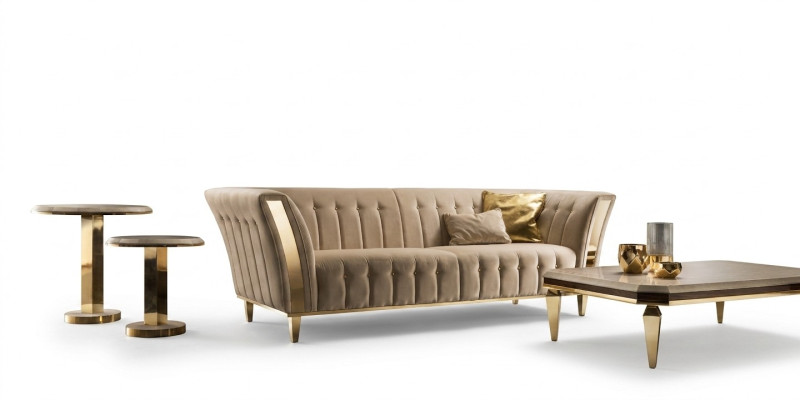 Trijos vietu mīkstā divāns Arhitektūras dizains Dīvāns 3 vietas Dzīvojamo telpu Luxury Sofa mēbeles Jaunas