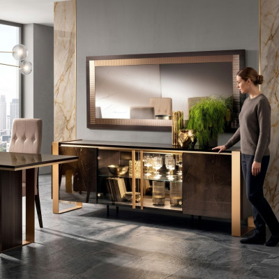 Kumode Sideboard Kumodes Sidebordi Dzīvojamā istaba Baroks Kredence Spogulis Jauns
