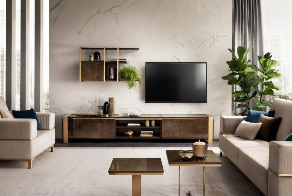 Regale Wohnwand rtv tv Sideboard Vitrinen Schrank Wohnzimmer Regal arredoclassic -> Plaukti sienas skapīs rtv tv sānu skapis izstāžu skapī darbistabas plaukts arredoclassic