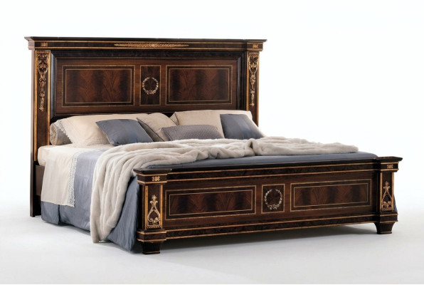 Guļamistabas viesnīca Gultas Divvietīgā gulta Dizaina koksne 180x200cm Mēbeles arredoclassic
