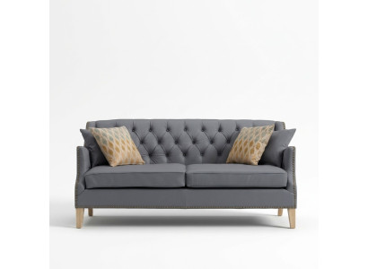 Dīvāns Pelēka Chesterfield biroja sofa uzņēmēja dīvāns ādas tekstilas jaunu mēbeļu jvmoebel ®