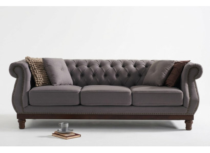 Pelnbaltā Chesterfield stila dīvāna dīvāns apsēdēs auduma dīvāns dizainera 3-vietīgs.