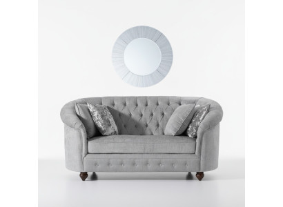 jvmoebel ® - lauku māju dizaina dīvāns - Chesterfield tekstila sofa pelēka audums jauna