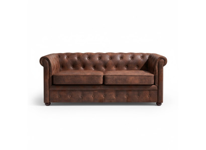 Luksusa Chesterfield dīvāns no mākslīgā ādas dzīvojamā istabai