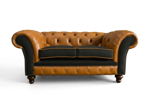 jvmoebel ®  Ādas dīvāns - dizaina mīkstā divvietīgā dīvāna komplekts brūns