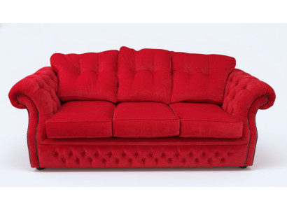 Sarkano Chesterfield auduma pārklājumu trīs vietu dzīvojamā istaba dīvāns dizains