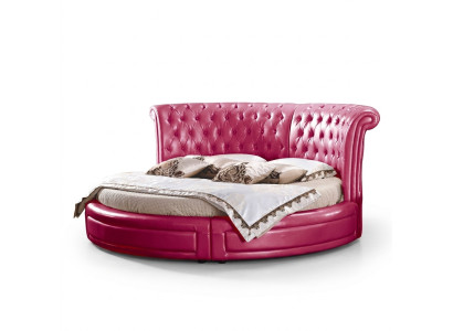 Apļveida klasiskā gulta Chesterfield gultas čehi Runda gultas ādasēdži