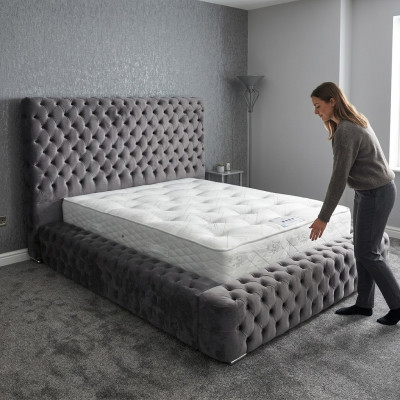 Moderns Stilīgs Chesterfield gultas guļamistabas gultas tekstila mēbeles