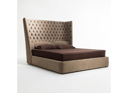 Lielā gultas Chesterfield divvietīgā gulta dizaina viesnīcas samta mēbeles