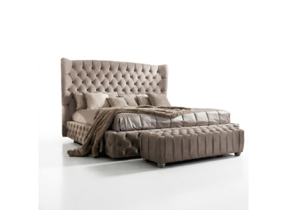 Īsts Chesterfield gultas divvietīgs viesnīcas gultas tekstila polsteris 160x200 cm audums jauns
