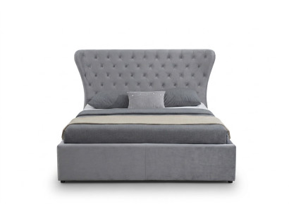 Pelēks Chesterfield divguļamais gultas Luxus gultas dizainera guļamistabas gulta