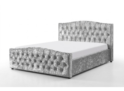 Moderns Pelēks Chesterfield luksusa divguļamā gulta dizaina guļamistabas galdi.