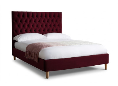 Sarkanā Chesterfield gulta Gulta ar polsteri Divguļamais gultas paklājs Lielgabals XXL dizaina luksusa gulta
