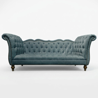 Angļu luksusa dīvāns Chesterfield krāsains auduma dīvāns zils zaļš dīvāni