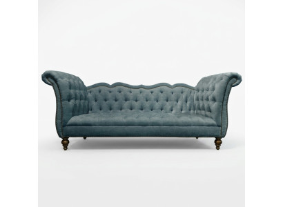 Angļu luksusa dīvāns Chesterfield krāsains auduma dīvāns zils zaļš dīvāni