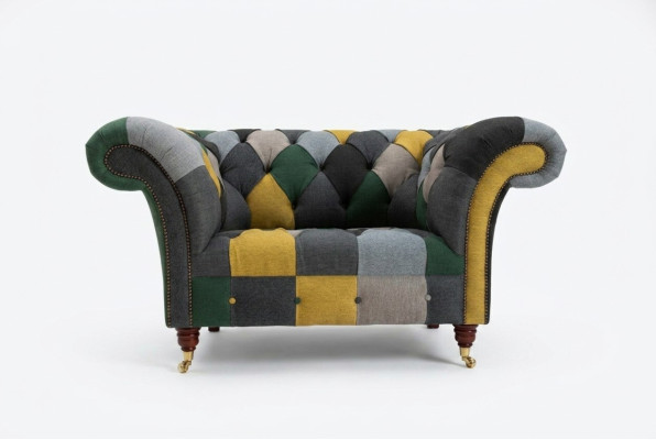Krāsains Chesterfield vienvietīgs moderns dzīvojamās istabas krēsls