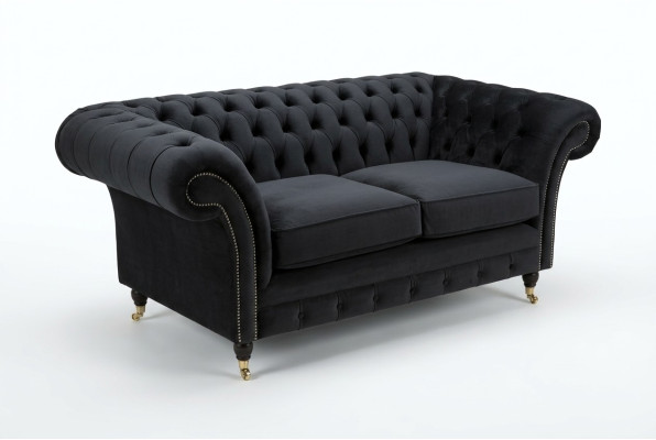 Chesterfield Original Sofa JVMoebel Tekstila Dīvāns, Krēsli, 185cm, Pelēka auduma dīvāns