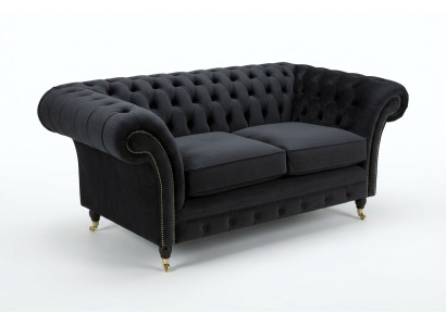 Chesterfield Original Sofa JVMoebel Tekstila Dīvāns, Krēsli, 185cm, Pelēka auduma dīvāns