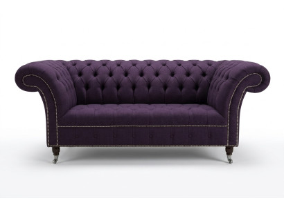klasiskā Chesterfield dīvāns 3 vietu dīvāns Samta āda violetā dizaina apdare