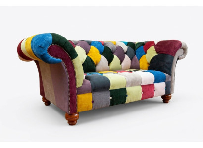 Moderns dizains Krāsains Chesterfield 2-vietīgs dīvāns Tekstils Dīvāns Peldētājs dizains