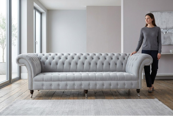 Tekstila dīvāns auduma dīvāns Chesterfield lielie dīvāni xxl dīvāni sēdekļa polsteris 265cm