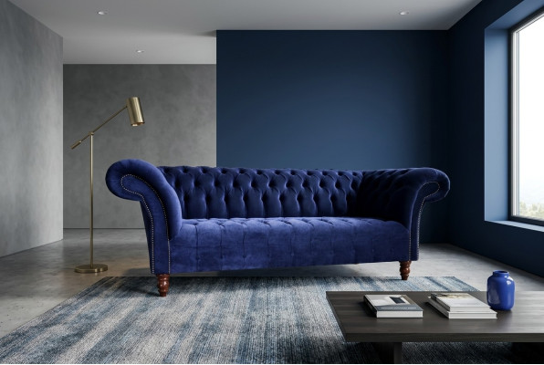 Zils Chesterfield dīvāns dīvāna dizains polster mēbeles dīvāns audumi audums āda