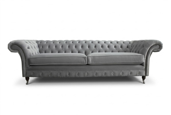 Chesterfield 4 sēdvietu mīkstais dīvāns Moderna stila ādas auduma dīvāns Tekstils