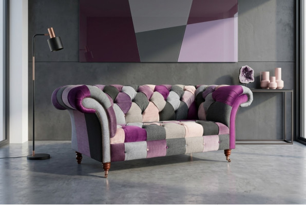 Chesterfield divvietīgs dīvāns audums dīvāns apdare dizains daudzkrāsains dīvāns