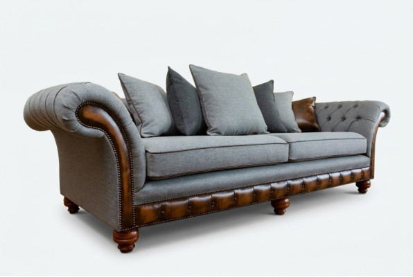 Klasiskā Chesterfield dizaina dīvāns 4 sēdvietu dīvāns Polster Luxus tekstila dīvāns