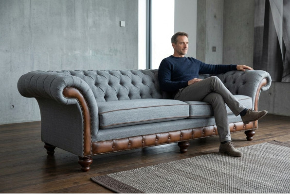 Chesterfield ādas dīvāns auduma dīvāns dīvāns kanapējs polster Wohnzimmer pasūtījums