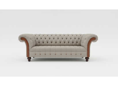 Pelnvīrs Chesterfield trīs vietu dīvāns Ar mīkstajiem polsteriem, mūsdienīgs trīsmetra dīvāns