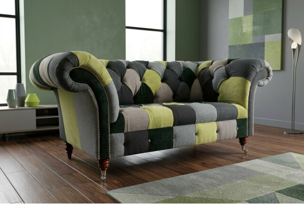 Dizainera Chesterfield dīvāns 2 vietas Dīvāns Polster Sofas Auduma dzīvojamā istaba Dīvāns.