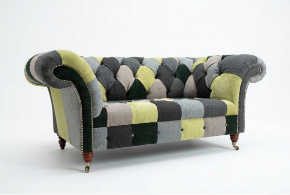 Dizainera Chesterfield dīvāns 2 vietas Dīvāns Polster Sofas Auduma dzīvojamā istaba Dīvāns.