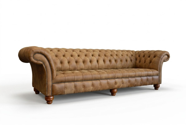Chesterfield brūna dīvāna gulta, dīvāns, pārklājs, 4 vietu dīvāns, sēdvietu komplekts
