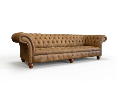 Chesterfield brūna dīvāna gulta, dīvāns, pārklājs, 4 vietu dīvāns, sēdvietu komplekts