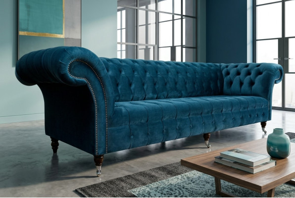 Dizaina Chesterfield divpadsmit vietu auduma dīvāns ar pārklājumu, dīvāni 265 cm